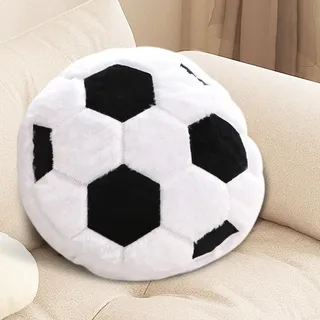 Tutamaz Plüsch Fußball Sitzkissen, Flauschiges Fussball Plüsch Kissen, Fußballkissen Flausch Dekokissen, Zierkissen plüsch Weiche Deko Kuschelkissen Kinder für Wohnzimmer, Geschenke für Jungen Mädchen