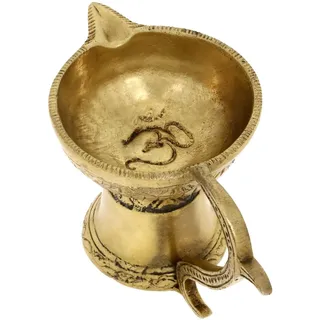 Zap Impex® Messing, handgefertigte Öllampe, einfache Diya mit Griff, 12,7 cm