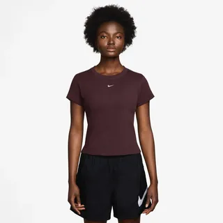 Nike Damen T-Shirt NSW Women ́s Tight Tee HV4994-652 M - Burgundy Crush/Sail - M