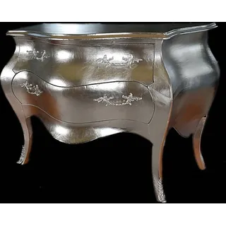 Casa Padrino Barock Kommode 120 cm SIlber - Möbel Antik Stil - Silber