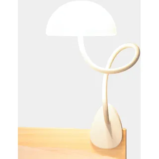 Smallish Shroommate Verstellbare Clip On Bed Light Nachttischlampe, Leselampe für Kinderzimmer, Schreibtisch, Kopfteil des Bettes, LED-Multicolor-Wechsel mit Adapter (Weiß)