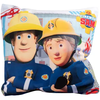 United Labels Feuerwehrmann Sam Kissen, Kopfkissen 30x30 cm, Bunt, Sofakissen, Dekokissen für Feuerwehr-Fans