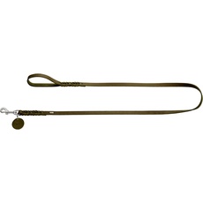 HUNTER SOLID EDUCATION Hundeführleine, Leder, geflochten, robust, weich, Handschlaufe, 1.1 x 110 cm, oliv