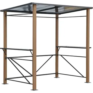 Leco Luxus-Grillpavillon 2,35 m x 1,50 m Holzoptik