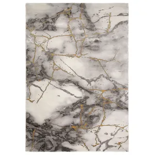 OTTO home Teppich "Juliet" rechteckig 12 mm Höhe modernes Marmor-Design, Kurzflor, pflegeleicht, weich, gold