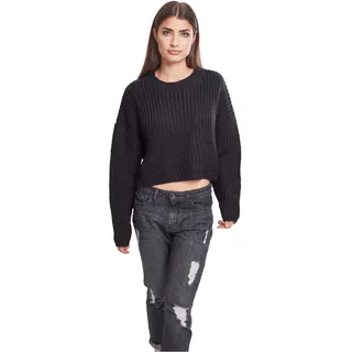 Urban Classics Damen Ladies Wide Oversize Sweater Sweatshirt,, per pack Schwarz (black 00007), Large (Herstellergröße: L)