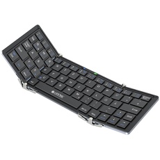 eSynic Faltbare Mini-Bluetooth-Tastatur (Deutsch) Drahtlose Tragbare Kabellose Tastatur Bluetooth 5.1 QWERTZ für Windows iOS Android iPad iPhone Tablet Handy Laptop PC