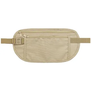 FuninCrea Hüfttaschen, Nylon Bauchtasche Brustbeutel versteckte für Frauen Männer, Anti-Diebstahl Gürteltasche Unter Kleidung mit Verstellbarer Schnalle und Elastisches Band für Laufen (Khaki)