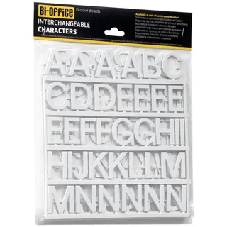Bi-Office Set Buchstaben für die Pinnwand, 35 mm, Weiß, 91-teilig