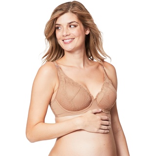 Cake Lingerie Damen Cake Women's Truffles Flexi Wire Maternity Moulded Cup Plunge Lace Nursing Bra Umstands-BH, Beige (Beige Nude), (Herstellergröße: 38C UK/ 85C EU)