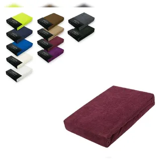 EXKLUSIV HEIMTEXTIL Spannbettlaken Frottee 120 x 200 cm Bordeaux