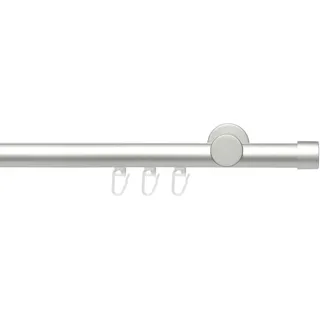 Gardinenstange LIEDECO "Innenlaufgarnitur 20 mm Power Endkappe" Gr. 3, grau (aluminiumfarben), L:200cm Ø:2mm, Aluminium, Gardinenstangen, Gardinenstange, Gardinenstange Komplett