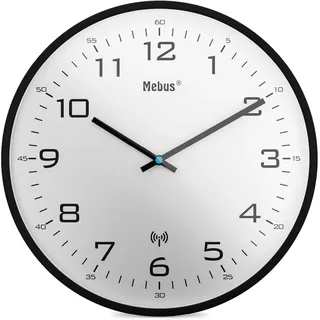 MEBUS Funk-Wanduhr 30 cm 13079 schwarz