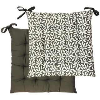 Atout Ciel Stuhlkissen, quadratisch, zweifarbig, 40 x 40 cm, Khaki