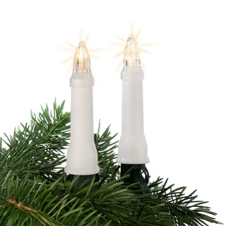hellum Tannenbaum Lichterkette außen, 24 LED warmweiß, Trafo | Lichterkette Weihnachten mit Clip, beleuchtet 10,35m, Kabel grün, Weihnachtsbeleuchtung außen, Christbaumkerzen <59lm 640403