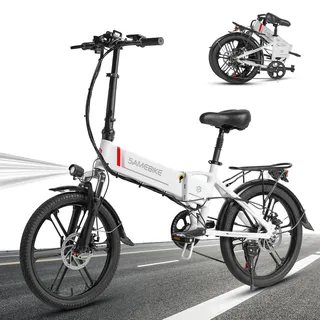 SAMEBIKE 20 Zoll E Bike Elektrofahrrad City EBike klapprad mit 48V 10,4Ah Abnehmbarer Akku 7 Gänge Off-Road Mountainbike E-Bike Max.Reichweite bis zu 40-80 km für Herren Damen (20LVXD30-II)