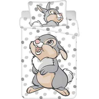 Jerry Fabrics Disney Thumper Bettwäsche-Set – Kuschelige Kinderbettwäsche 100x135 cm + 40x60 cm - Beige, Weiß, Grau
