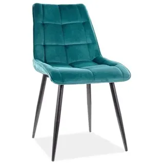 Gepolsterter Esszimmerstuhl LYA – Türkis / Schwarz - Blau