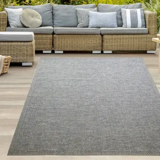 In- & Outdoor Teppich Sisal Optik Küche Wohnzimmer Terrasse Balkon – türkis grau Größe - 200 x 280 cm - Türkis