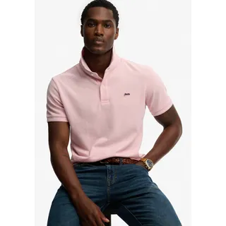 Poloshirt SUPERDRY "CLASSIC PIQUE POLO", Herren, Gr. 3XL, rosa (montauk pink), Piqué, Obermaterial: 100% Baumwolle, unifarben, relaxed fit normal, ohne Ausschnitt, Shirts Poloshirt, Baumwolle, relaxed fit