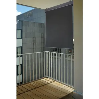 Senkrechtmarkise 1,20x2m Schwarz Sichtschutz Wind Sonne Seitenrollo Balkon Außen