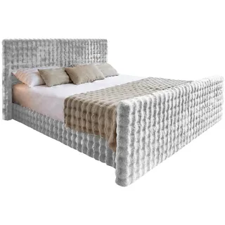 kaiser möbel Boxspringbett mit bettkasten, matratze, topper, Blanket stoff Bubble 120x200 cm Hellgrau H2-Pocket - Hellgrau