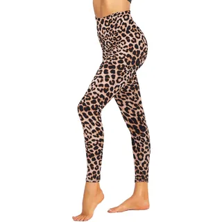 ZOOSIXX Leggings mit hoher Taille für Damen – Bauchkontrolle, weiche, blickdichte Bedruckte Hose mit Camouflage, Leopardenmuster für Workout, Skaten, A-wild Gepard, Large-X-Large