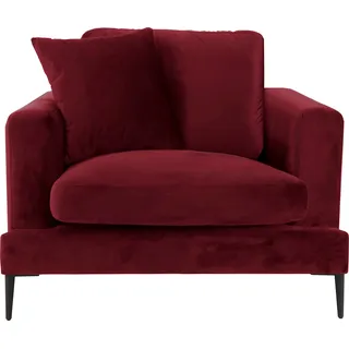 Home Affaire Sessel HOME AFFAIRE "Cozy Loungesessel, Designersessel, Maße B/T/H: 91/97/80 cm", rot, B:91cm H:80cm T:97cm, Samtoptik (100% Polyester);Struktur (100% Polyester), Sessel, XXL-Sessel Einzelsessel, mit Metallbeinen und Zierkissen