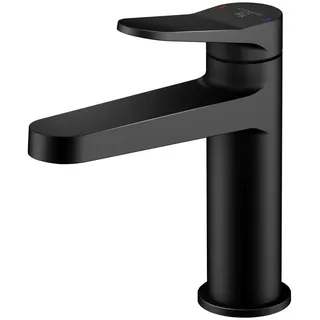 Waschtischarmatur , Schwarz , Metall , 4.9x16.9x12.6 cm , Made in Germany , flexible Anschlussschläuche, Keramikkartusche , Badezimmer, Waschbecken & Armaturen, Armaturen