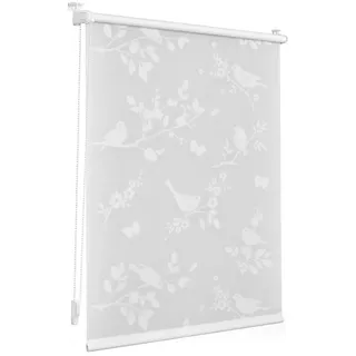 Lichtblick Seitenzugrollo Rollo Klemmfix 45 x 150 cm Pflanze/weiß
