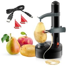 ARSUK Kartoffelschäler Elektrisch - Automatisch Apfelschälmaschine mit 3 Klingen, Obstschäler obst und Gemüseschäler - Apfelschäler mit Netzkabel