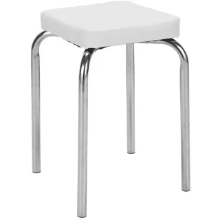Boxxx Stapelhocker , Silberfarben, Weiß , Metall, Textil , 36x49x36 cm , stapelbar , Wohnzimmer, Sessel, Hocker & Hockerbänke, Sitzhocker