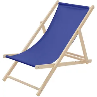 ECD-Germany Liegestuhl samt Dunkelblau , Blau , Holz , 57.5x83x100 cm , Gartenmöbel, Gartenliegen