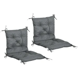 Outsunny Sitzkissen 98 x 50 x 8 cm grau 2-tlg.
