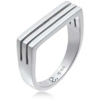 Partnerring ELLI PREMIUM "Ring Siegelring Rechteck Trend Form 925 Silber" Gr. 62, silber, Fingerringe, Damen, 62, Silber 925 (Sterlingsilber), Partnerring
