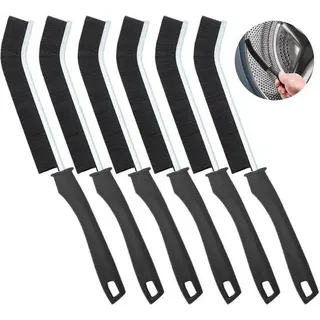 Unyqoos® 6‐teiliges Set schmaler Fugenbürsten, Aluminiumlegierung rostfrei – für Bad, Küche & enge Stellen, ergonomischer Antirutsch-Griff