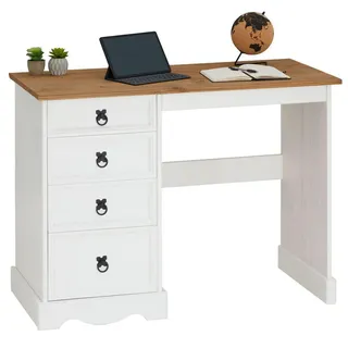 CARO-Möbel Schreibtisch Campo Weiß / Braun
