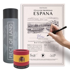 happylandgifts® Echtes Spanien Grundstück als einzigartiges Geschenk für Espagna Fans | Besitzurkunde mit Wunschname zum selber eintragen | Spanien Geschenke | Madrid