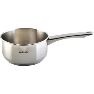 Wecook! Stielkasserolle 18cm, kasserolle, klein, kleiner Topf Induktion 2,1l, Edelstahl, stapelbar, für kleine Portionen, Singlehaushalt
