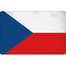 Blechschild Wandschild 20x30 cm Tschechien Fahne Flagge