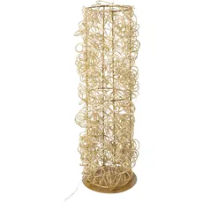 Creativ light Dekoobjekt »Metalldraht-Tower«, Zylinder aus Draht, batteriebetrieben, mit Timerfunktion, goldfarben