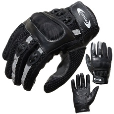 PROANTI Motorradhandschuhe Motorrad Handschuhe Sommer (Gr. XS - XXL, schwarz, kurz) - XL