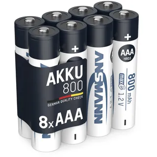 Ansmann 8X Akku Micro AAA 800 mAh 1,2V NiMH - HR03 Batterien