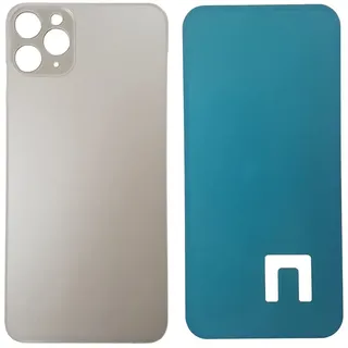 DHLK® Rückseite Glas Akkudeckel Ersatz kompatibel mit iPhone 11 Pro Max - Rückglas KEIN Logo (Weiß)