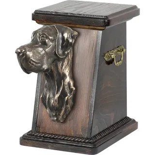 Deutsche Dogge, Ulmer Dogge, Große Dogge II eine Ascheurne für Hunde, eine elegante Urne mit einer Statue, eine Gedenkurne mit dem Porträt eines Hundes von der Marke Art-Dog