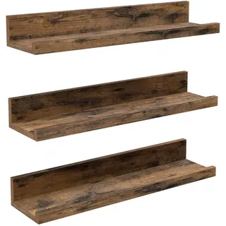 Mid.you Wandregalset , Dunkelbraun , Holzwerkstoff , 38x5x10 cm , hängend , Wohnzimmer, Regale, Wandregale