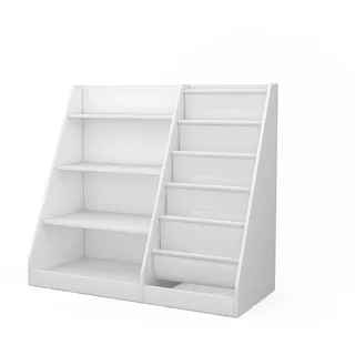 Vicco Kinderregal Conny Weiß 90 x 80.5 cm mit großen Ablagen , Weiß, Weiß , Holzwerkstoff , Rechteckig , 90x80.5x40 cm , Babymöbel & Kindermöbel, Babyzimmer, Babyregale & Kinderregale