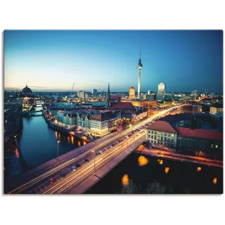 Artland Wandbild »Berlin Cityscape am Abend«, Deutschland, (1 St.), als Leinwandbild, Poster in verschied. Größen Artland naturfarben