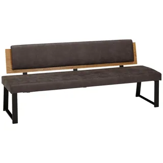 Venda Sitzbank , Grau, Eichefarben , Holz, Metall, Textil , Asteiche , massiv , Uni , 200x85x60 cm , Fußauswahl, Lederauswahl, Stoffauswahl, Typenauswahl, in verschiedenen Holzarten erhältlich, in verschiedenen Holz-Dekoren erhältlich , Esszimmer, Bänke, Sitzbänke, Polsterbänke
