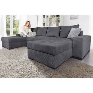 Collection AB Wohnlandschaft Cord 3-Sitzer Grau
